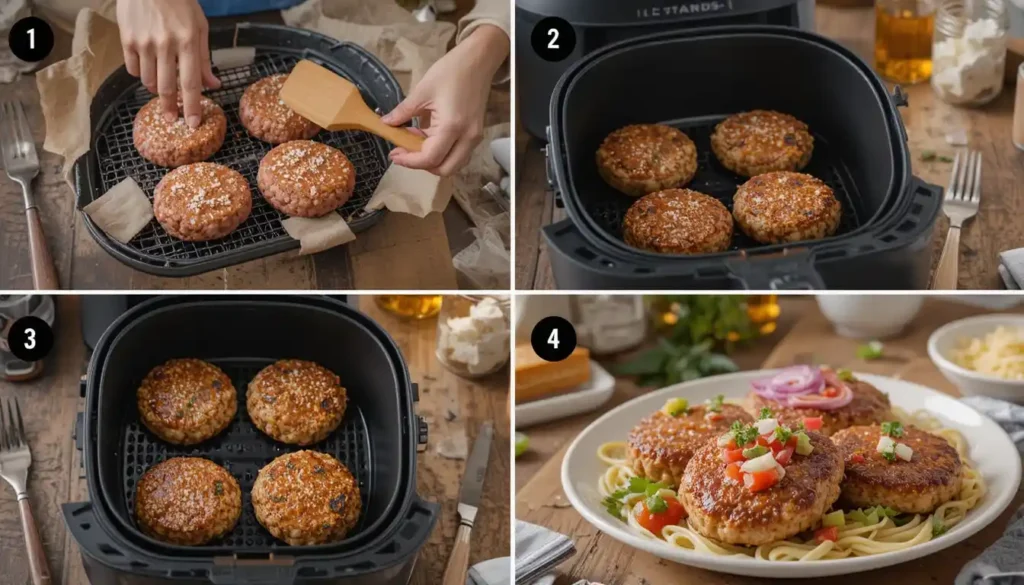 Air Fryer Hamburgers