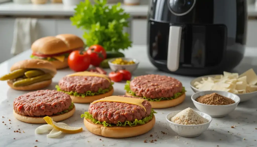 Air Fryer Hamburgers