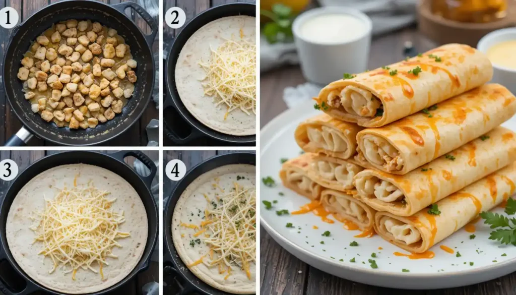 Cheesy Garlic Chicken Wraps
