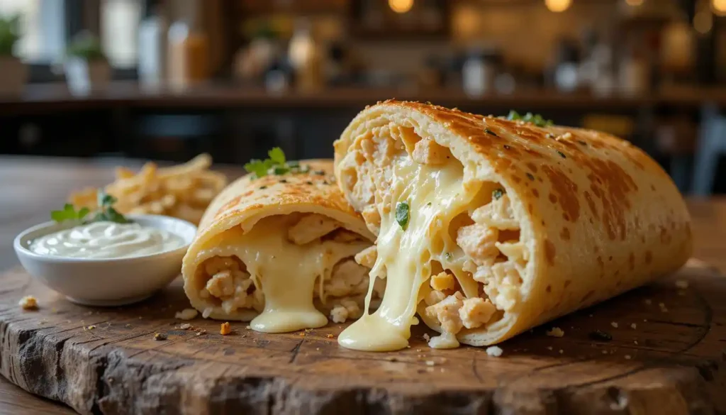 Cheesy Garlic Chicken Wraps