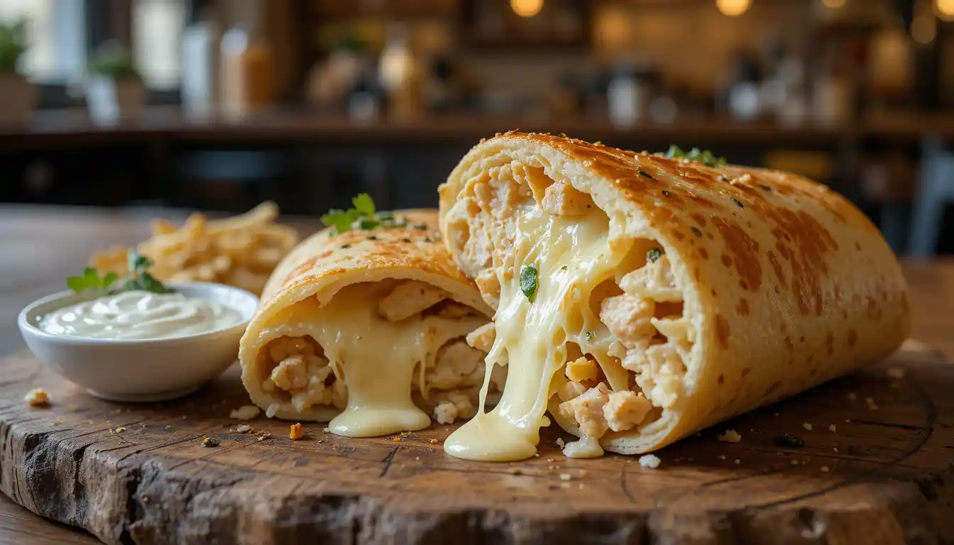 Cheesy Garlic Chicken Wraps