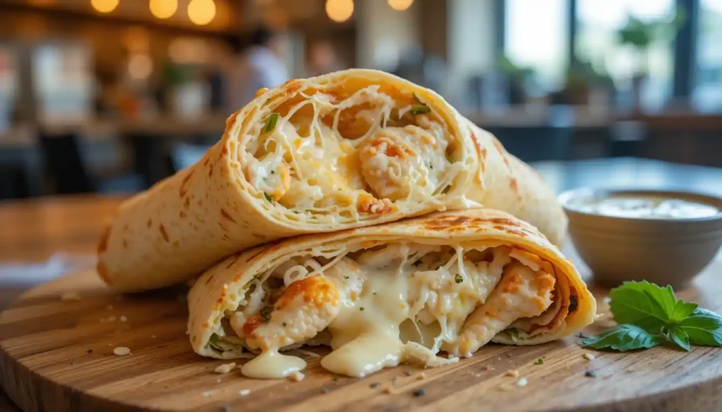 Cheesy Garlic Chicken Wraps