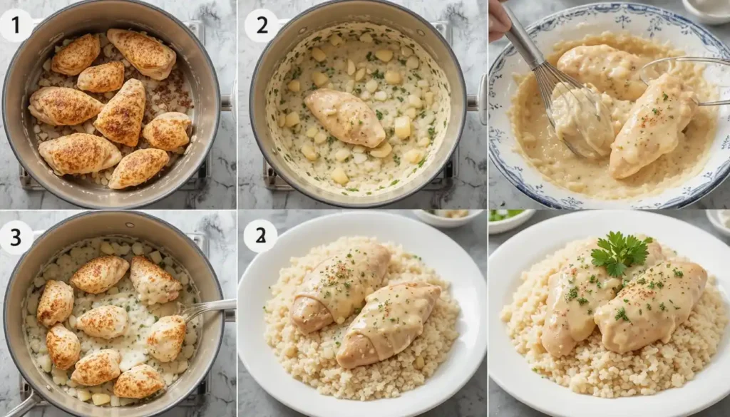 Creamy Smothered Chicken and Rice